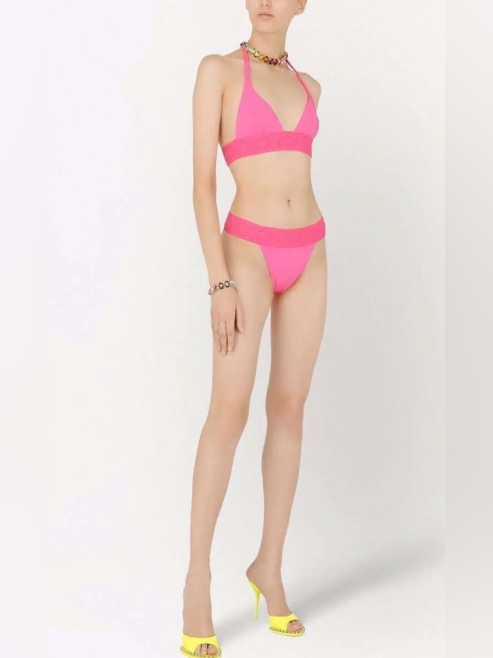 Dolce & Gabbana Bright Hot Pink Halter Bikini (s)